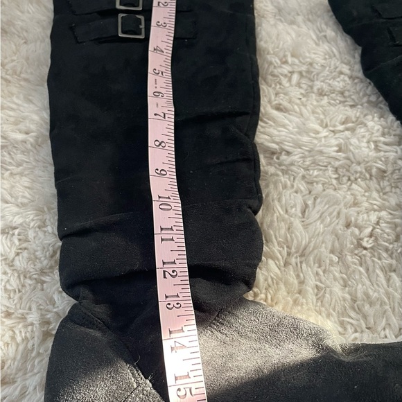 Vintage Candies Black Faux Suede Black Boots Size 7 - Picture 8 of 9